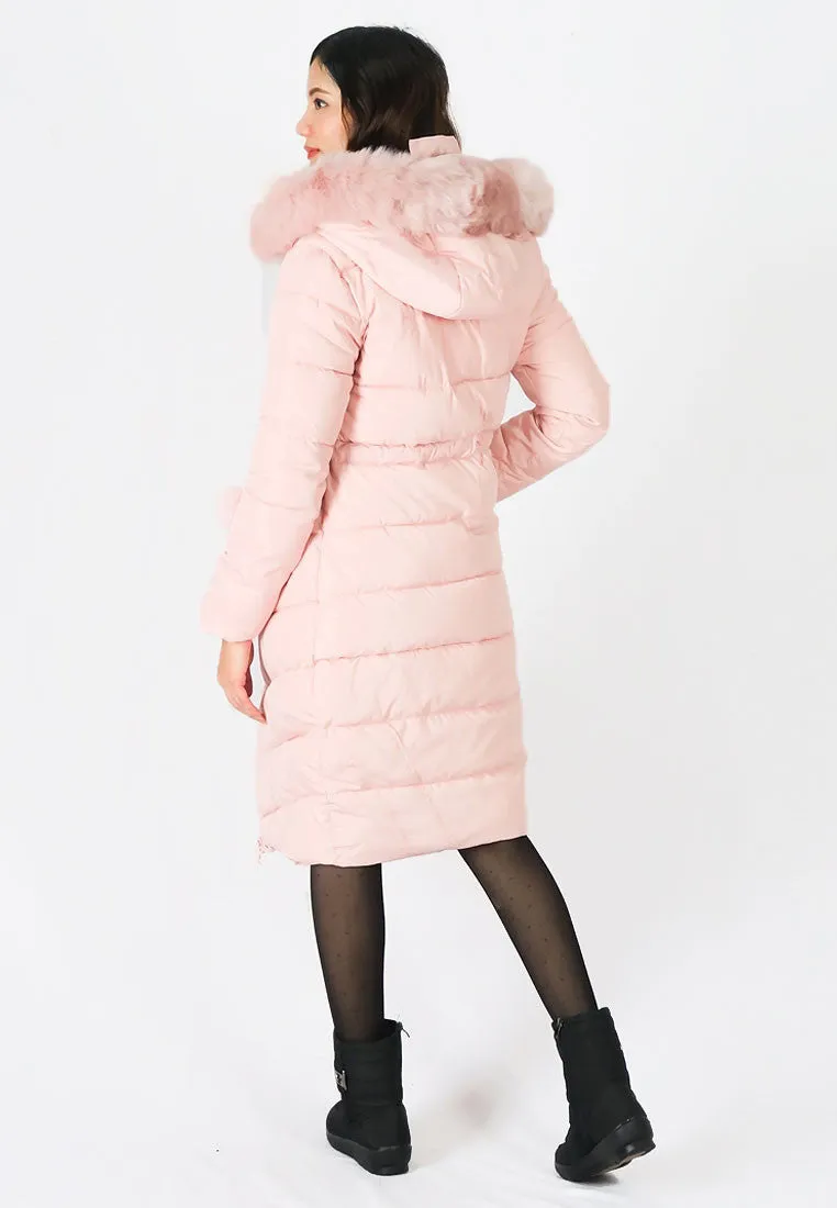 เสื้อโค้ทดาวน์กันหนาวทรงยาว รุ่น 808 - Long Puffer Down Coat Parka With Fur Hood