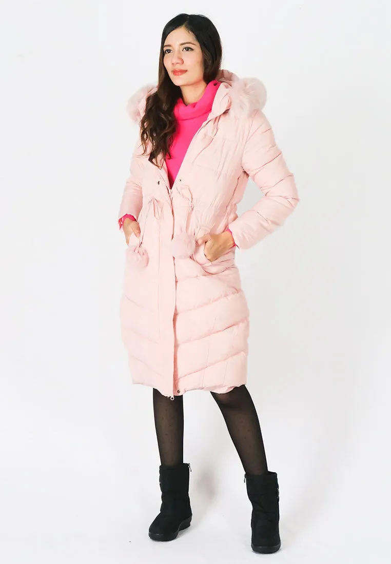 เสื้อโค้ทดาวน์กันหนาวทรงยาว รุ่น 808 - Long Puffer Down Coat Parka With Fur Hood