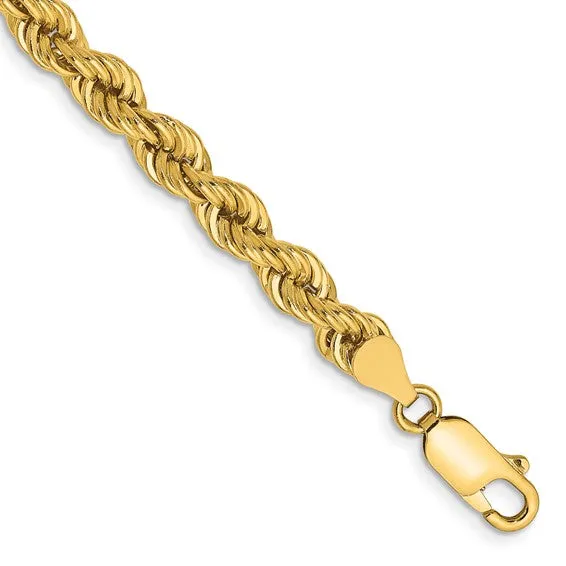 14k Yellow Gold 5mm Rope Bracelet Anklet Choker Necklace Pendant Chain