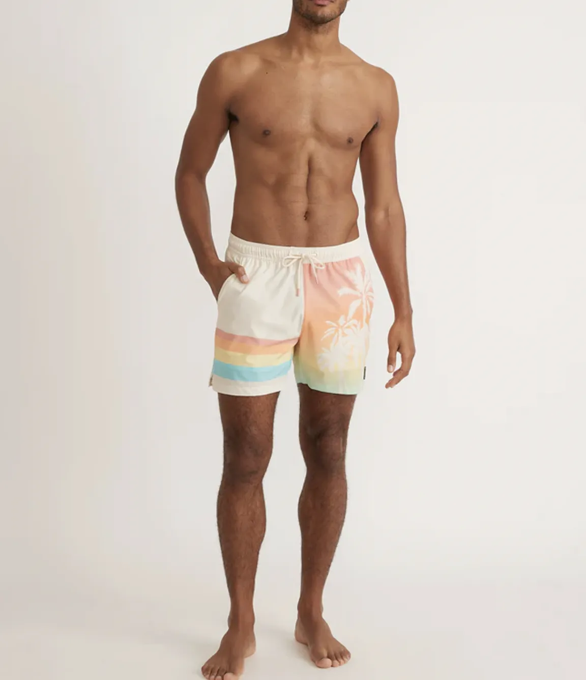 4 Way Stretch Swim Trunk - Ombre Palm