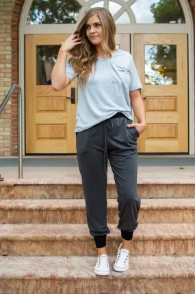 Accent Joggers | Charcoal and Black
