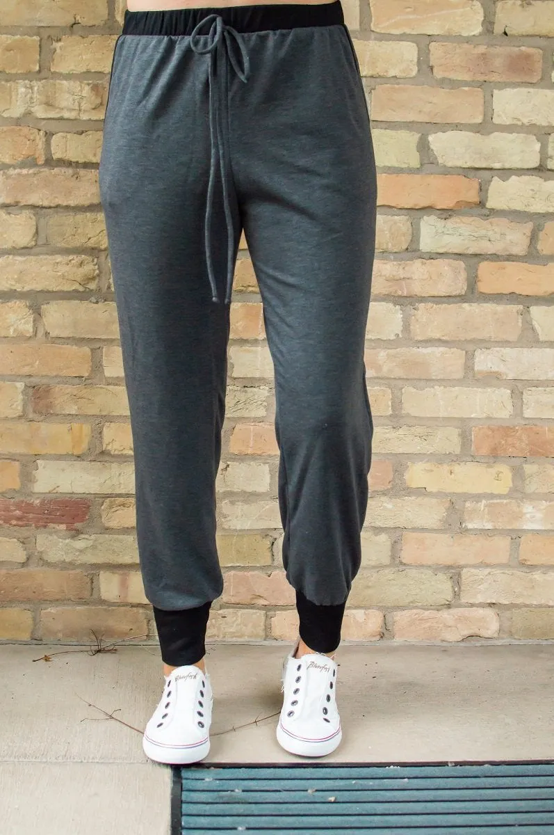 Accent Joggers | Charcoal and Black
