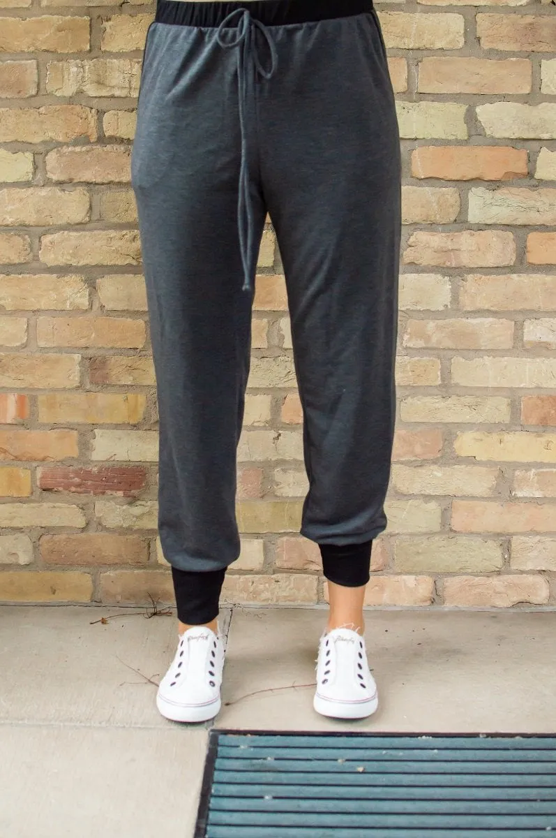 Accent Joggers | Charcoal and Black