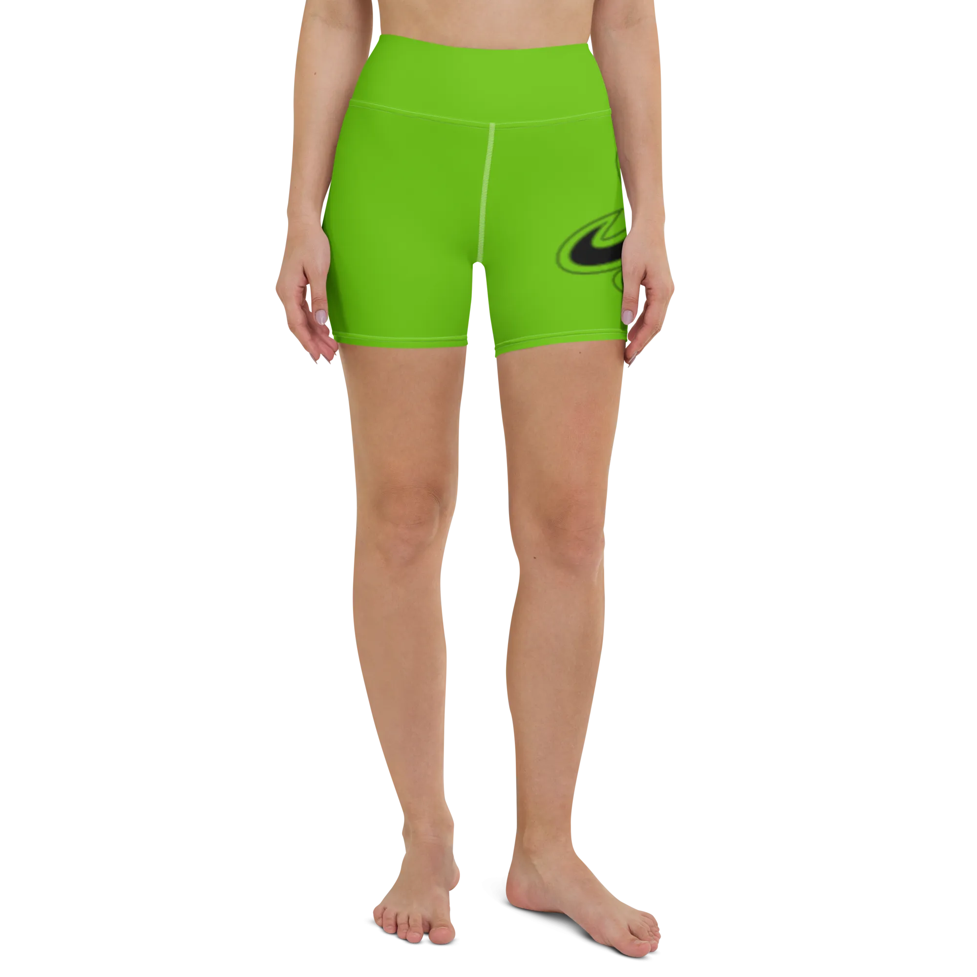 Athletic Apparatus Kelly Green White stitch Black logo Yoga Shorts