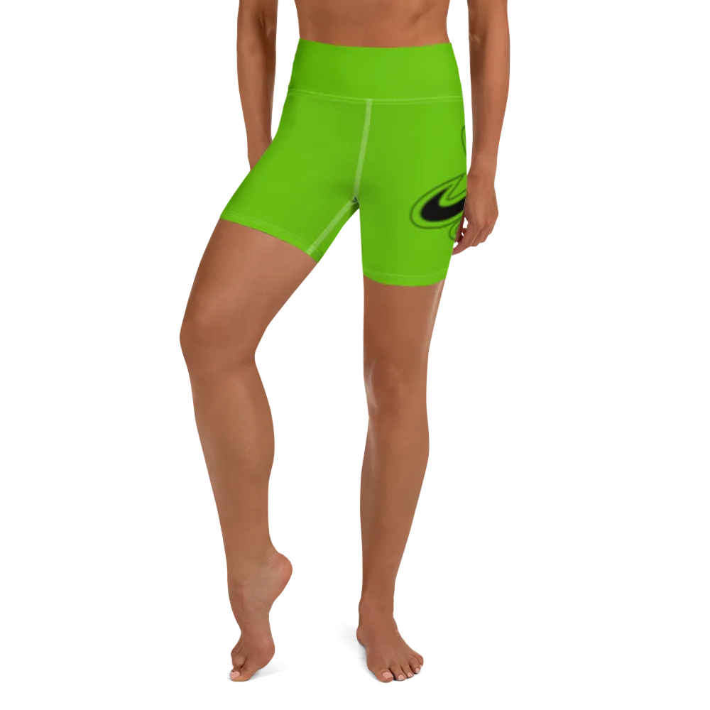 Athletic Apparatus Kelly Green White stitch Black logo Yoga Shorts