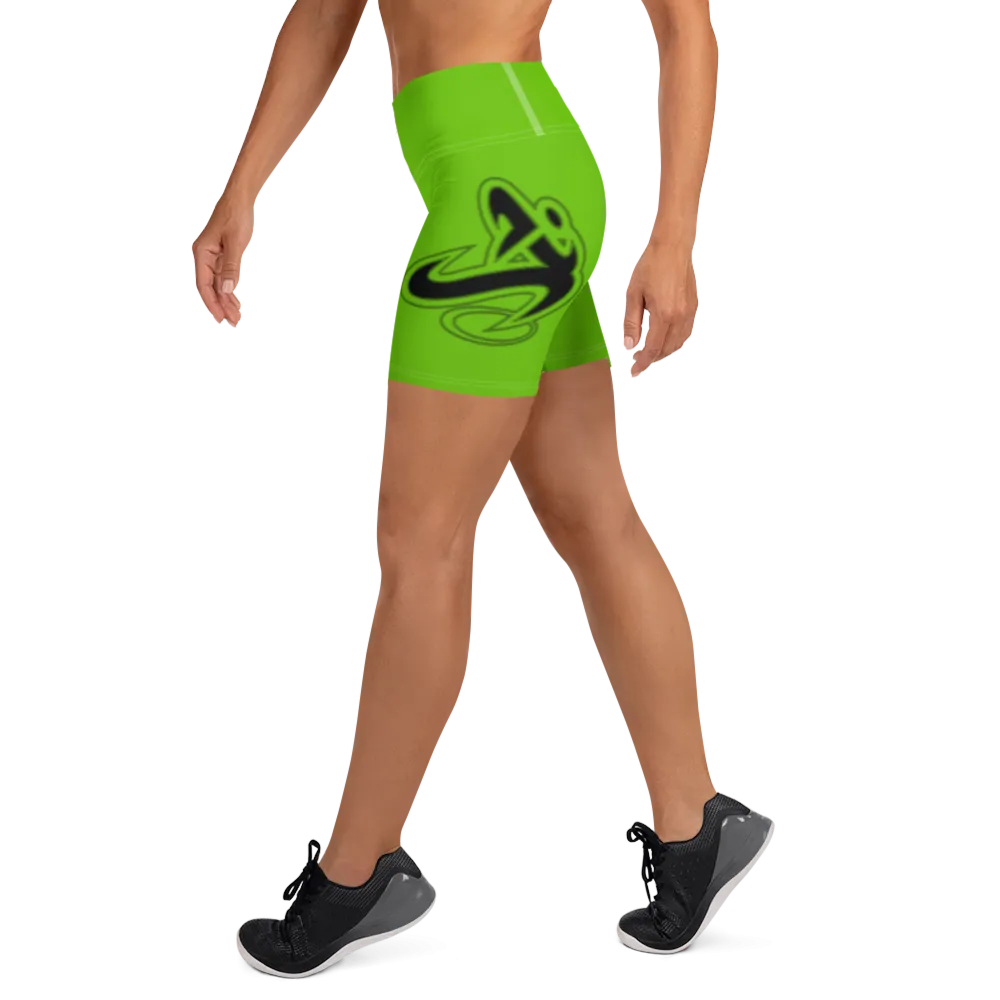 Athletic Apparatus Kelly Green White stitch Black logo Yoga Shorts