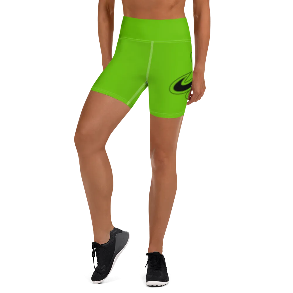 Athletic Apparatus Kelly Green White stitch Black logo Yoga Shorts