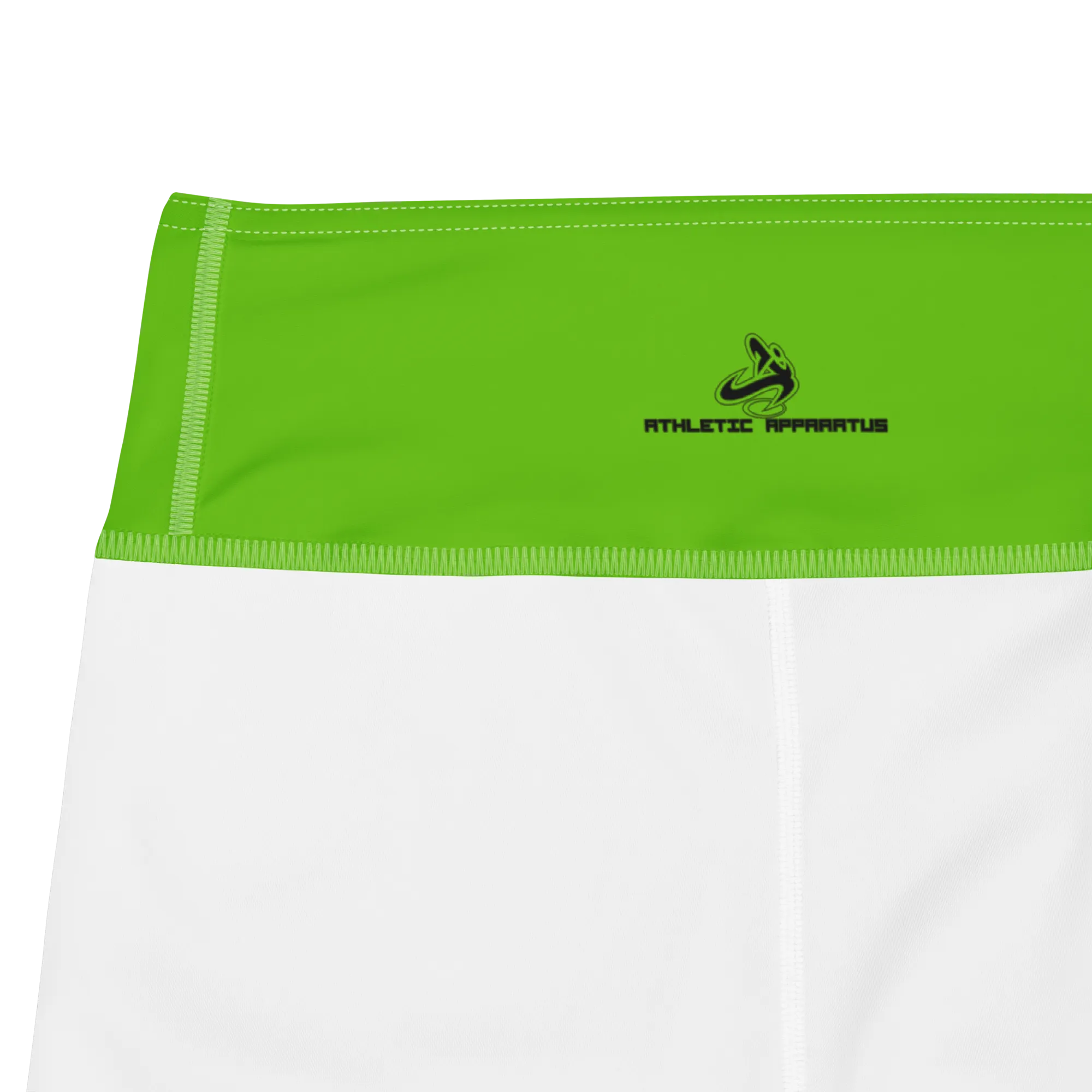 Athletic Apparatus Kelly Green White stitch Black logo Yoga Shorts