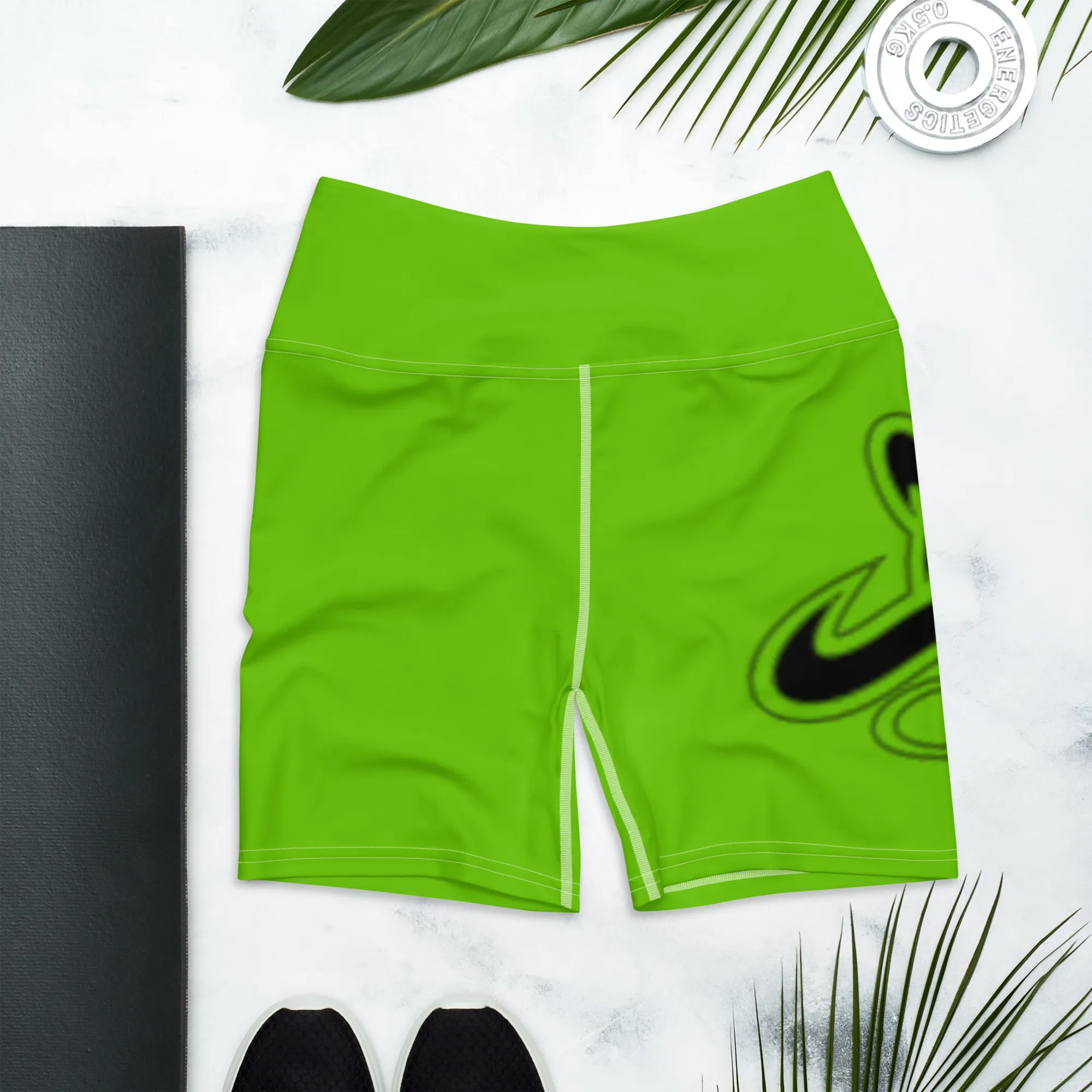 Athletic Apparatus Kelly Green White stitch Black logo Yoga Shorts