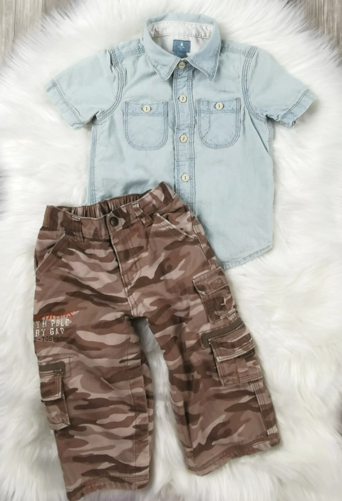 BABY BOY SIZE 18/24 MONTHS - Baby GAP, 2 Piece Mix N Match Outfit VGUC B23