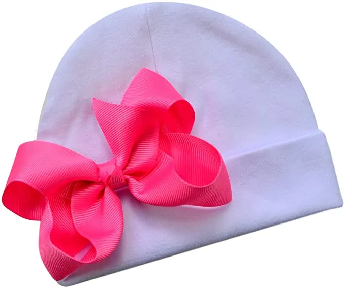 Baby Girl Embroidered Puppy Dog Bodysuit and Matching Bow Hat
