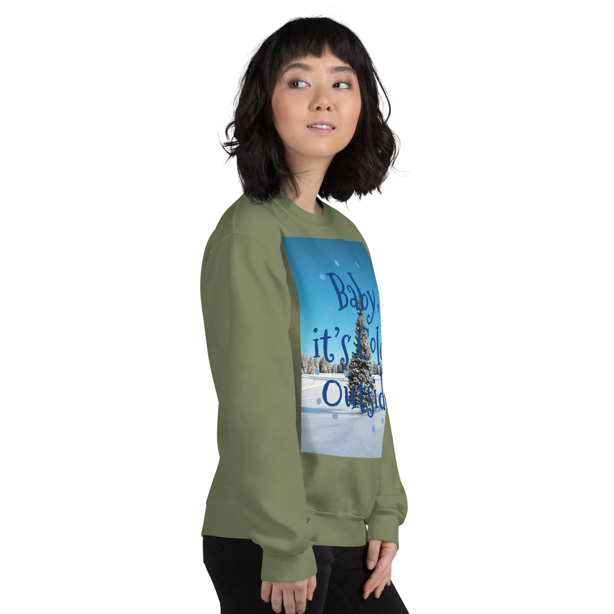 Baby It's Cold Outside Christmas Sweatshirt (Glamourange Christmas Sweatshirt Womens)