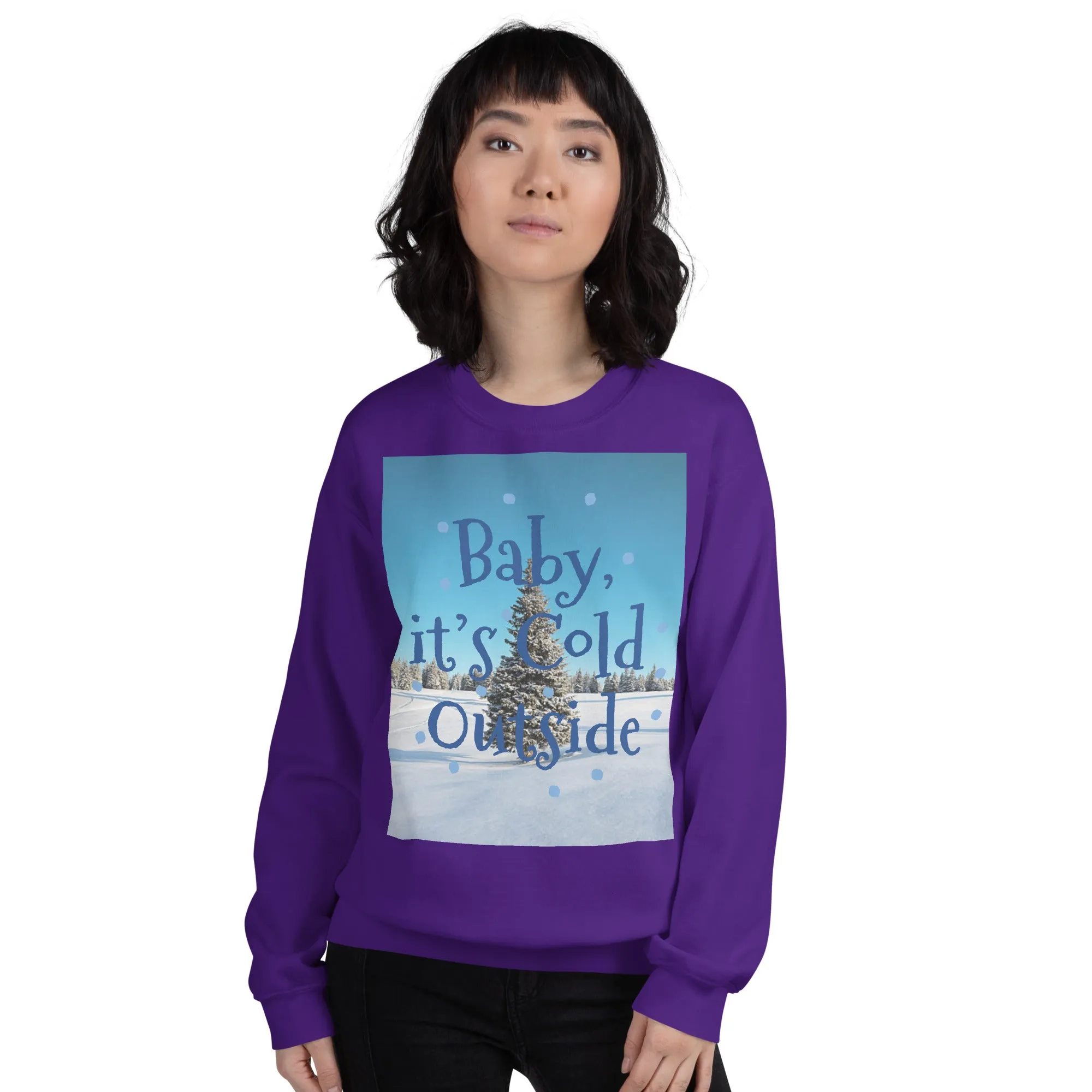Baby It's Cold Outside Christmas Sweatshirt (Glamourange Christmas Sweatshirt Womens)