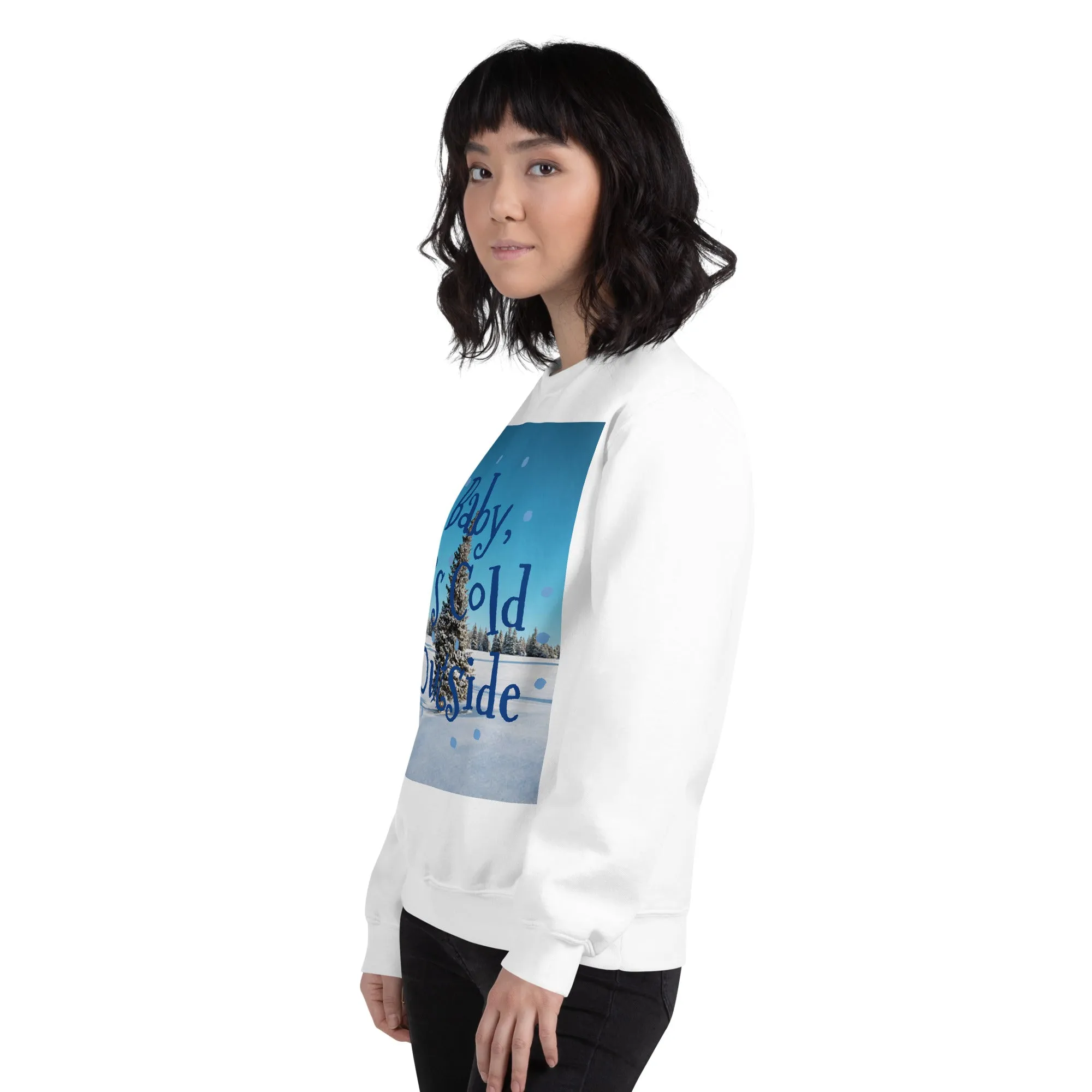Baby It's Cold Outside Christmas Sweatshirt (Glamourange Christmas Sweatshirt Womens)