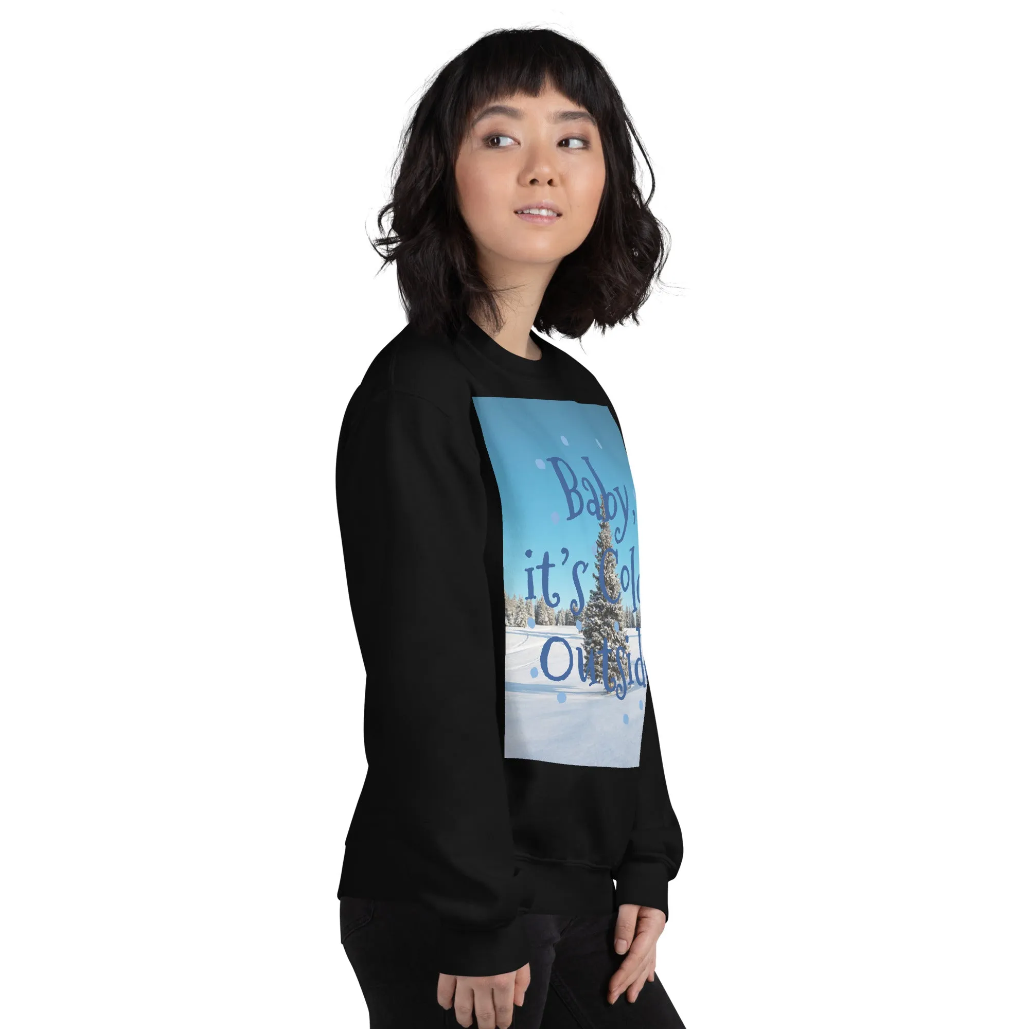 Baby It's Cold Outside Christmas Sweatshirt (Glamourange Christmas Sweatshirt Womens)