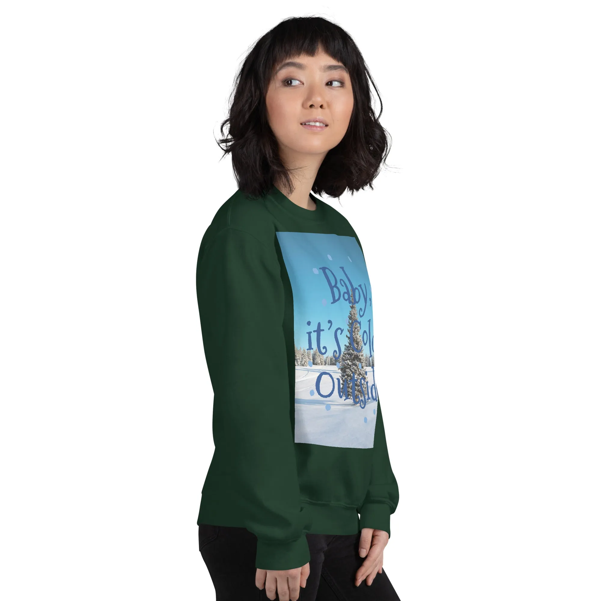 Baby It's Cold Outside Christmas Sweatshirt (Glamourange Christmas Sweatshirt Womens)