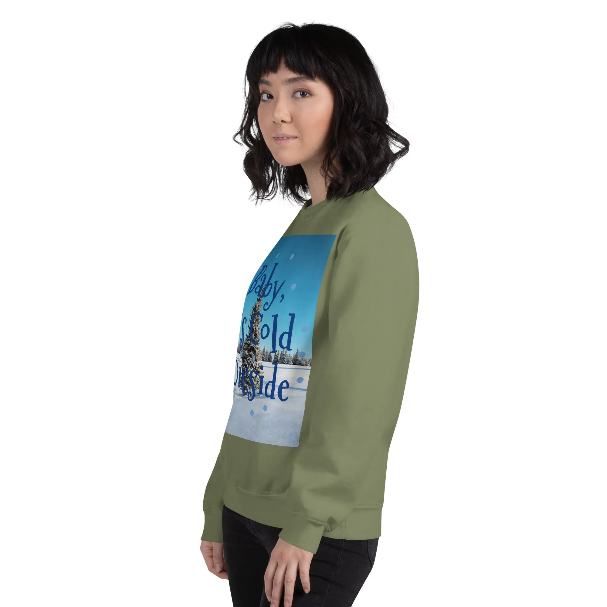 Baby It's Cold Outside Christmas Sweatshirt (Glamourange Christmas Sweatshirt Womens)