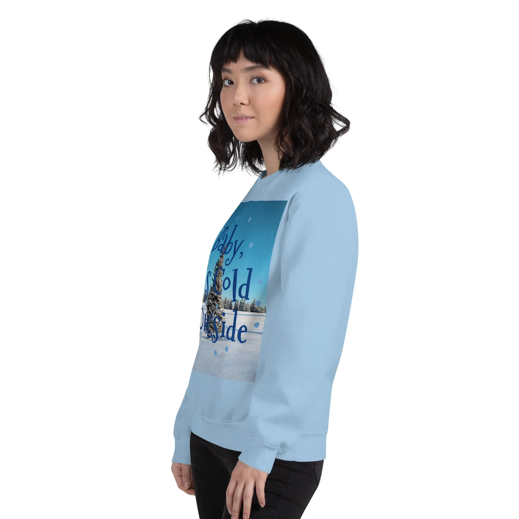 Baby It's Cold Outside Christmas Sweatshirt (Glamourange Christmas Sweatshirt Womens)
