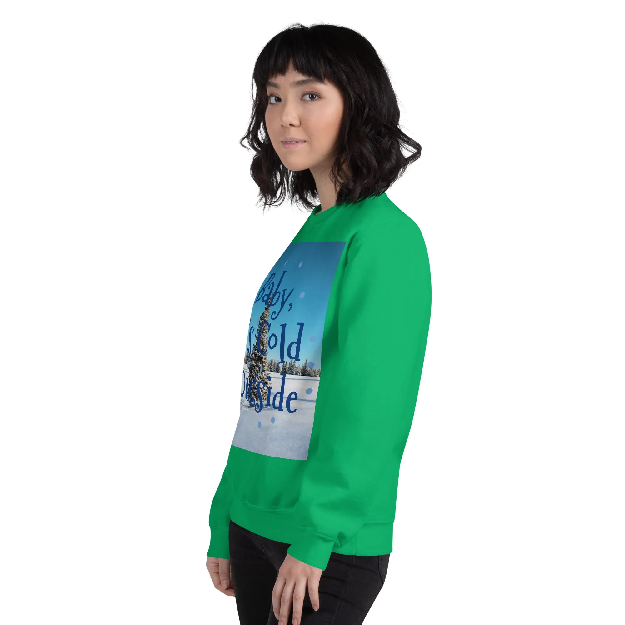 Baby It's Cold Outside Christmas Sweatshirt (Glamourange Christmas Sweatshirt Womens)