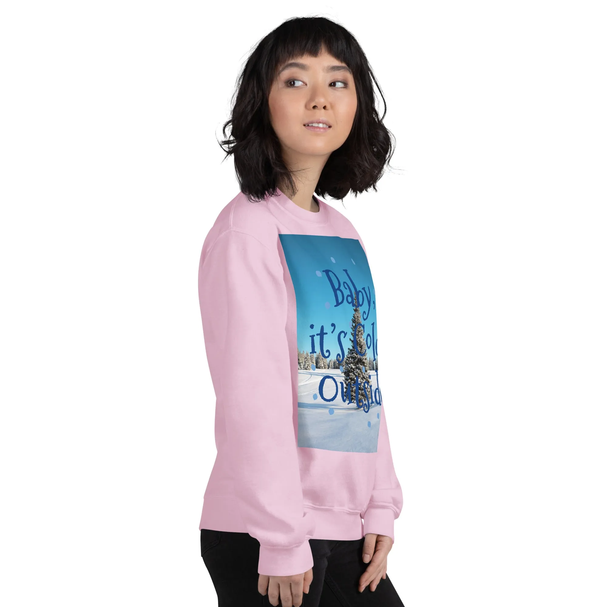 Baby It's Cold Outside Christmas Sweatshirt (Glamourange Christmas Sweatshirt Womens)