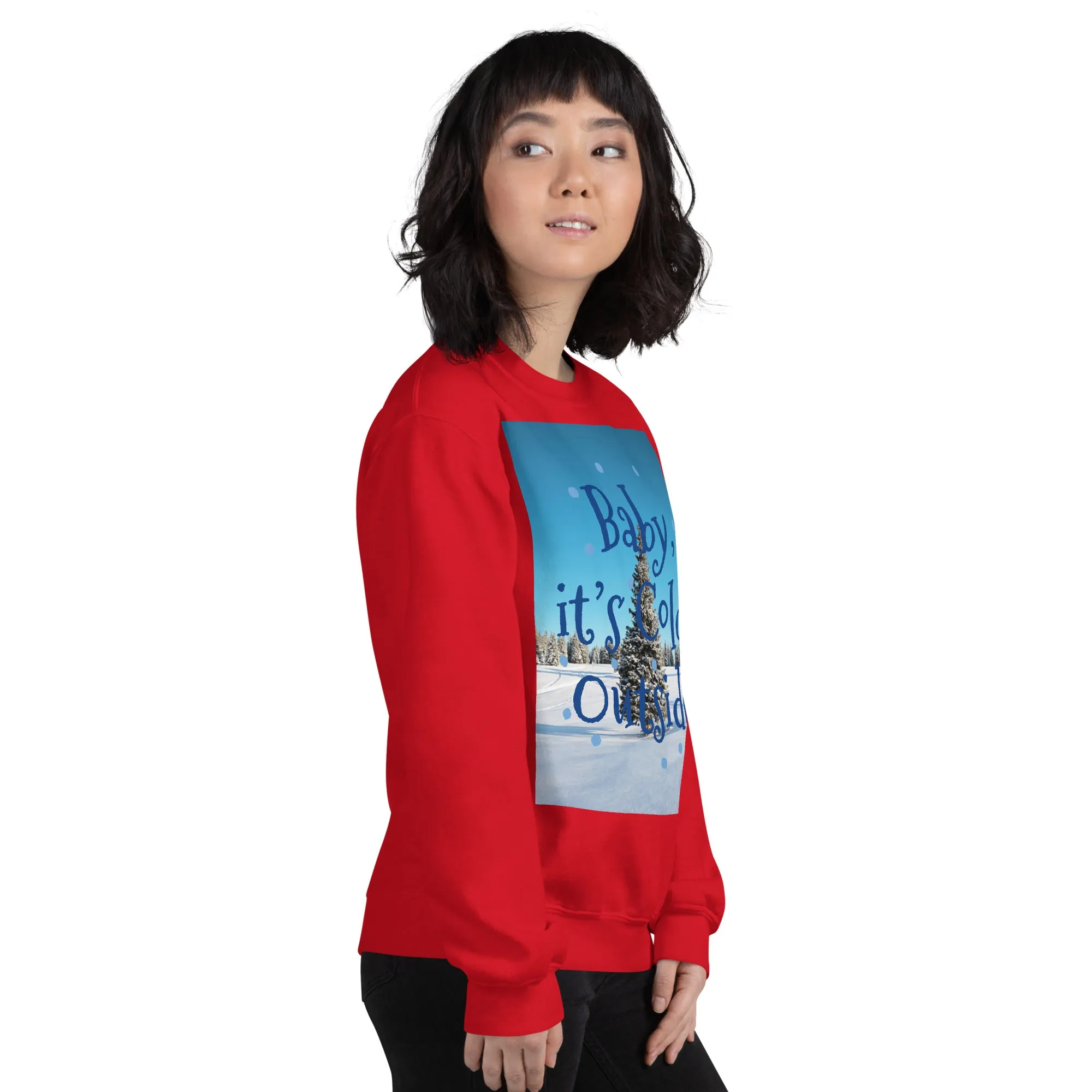Baby It's Cold Outside Christmas Sweatshirt (Glamourange Christmas Sweatshirt Womens)