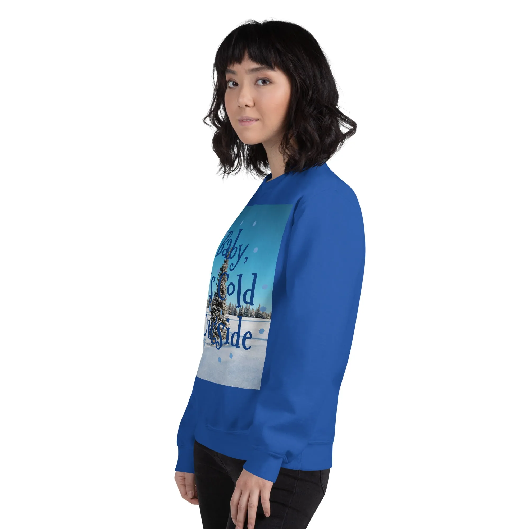 Baby It's Cold Outside Christmas Sweatshirt (Glamourange Christmas Sweatshirt Womens)