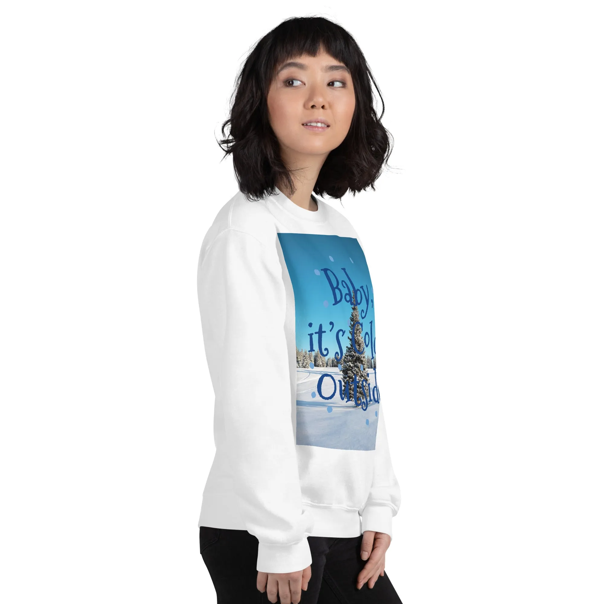 Baby It's Cold Outside Christmas Sweatshirt (Glamourange Christmas Sweatshirt Womens)