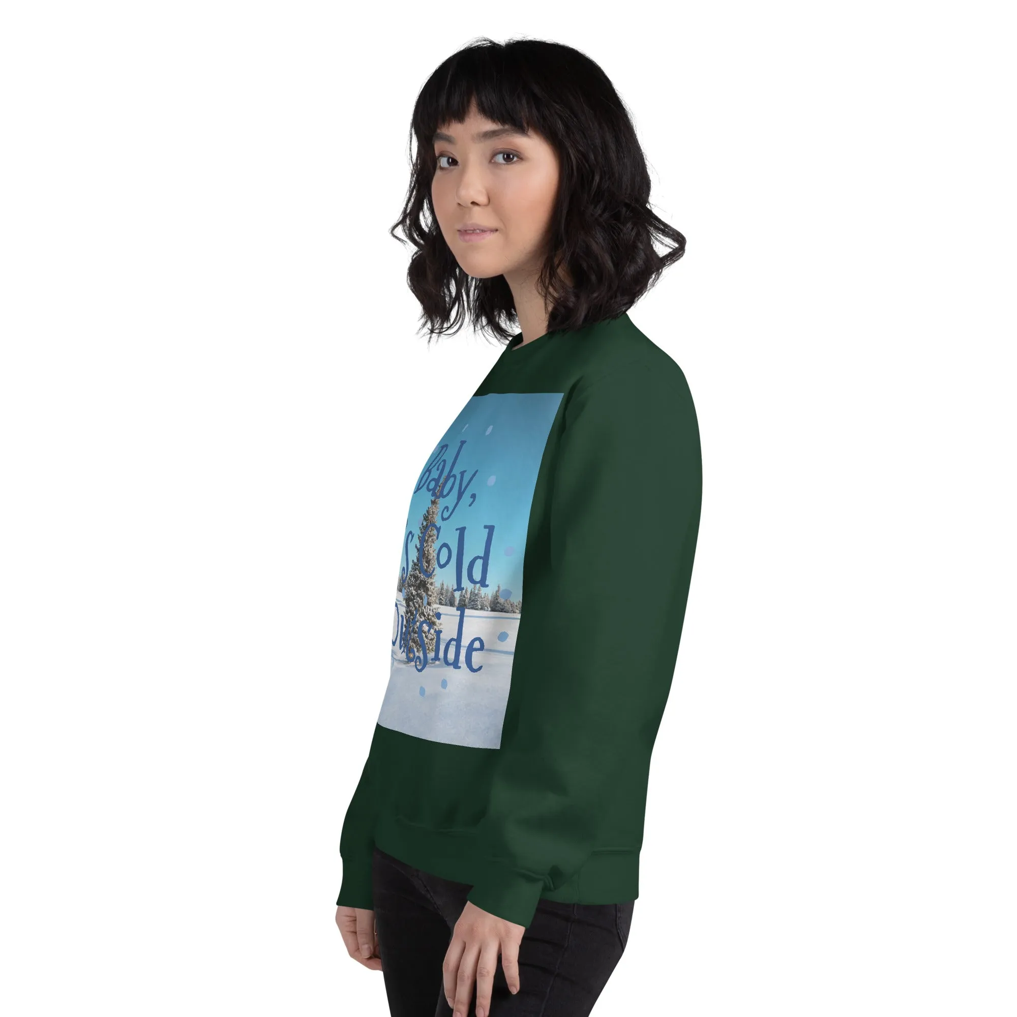 Baby It's Cold Outside Christmas Sweatshirt (Glamourange Christmas Sweatshirt Womens)