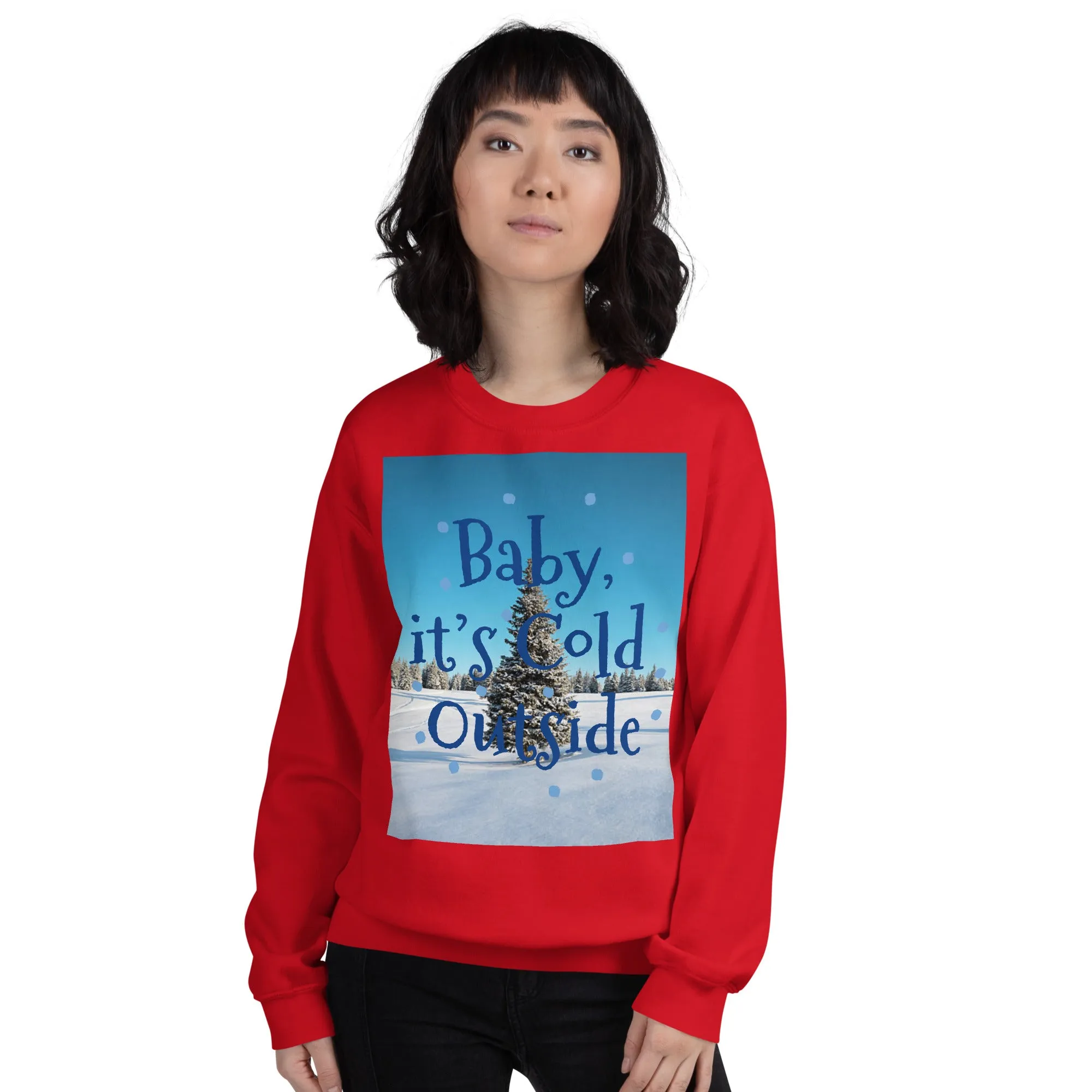 Baby It's Cold Outside Christmas Sweatshirt (Glamourange Christmas Sweatshirt Womens)