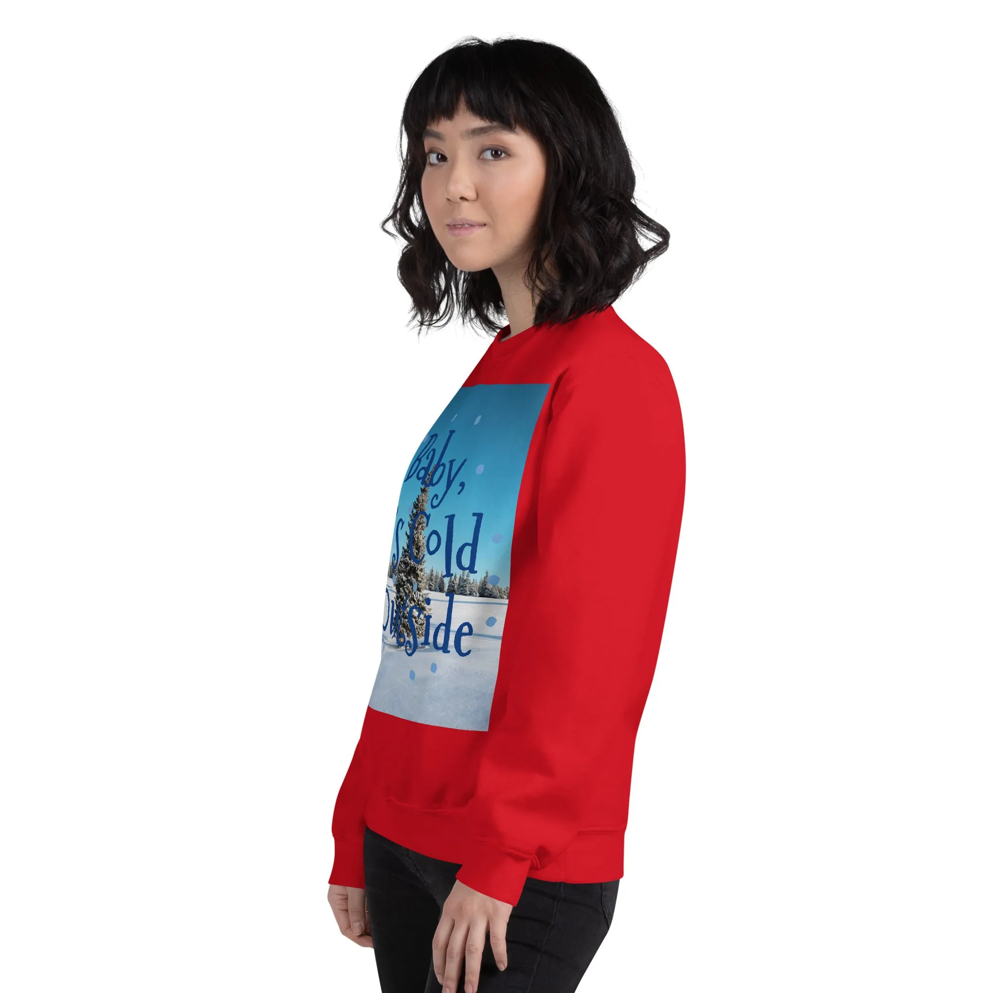 Baby It's Cold Outside Christmas Sweatshirt (Glamourange Christmas Sweatshirt Womens)