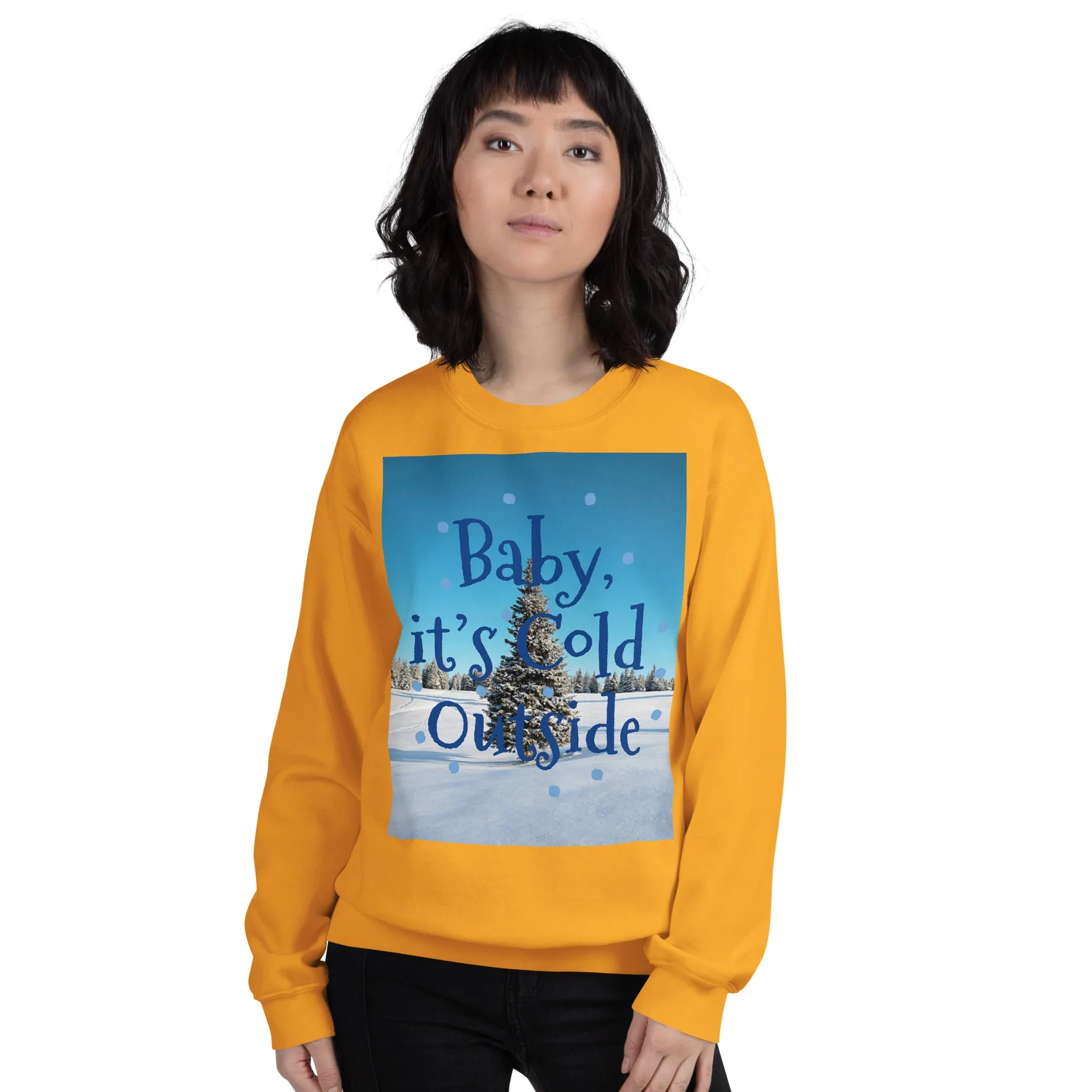 Baby It's Cold Outside Christmas Sweatshirt (Glamourange Christmas Sweatshirt Womens)