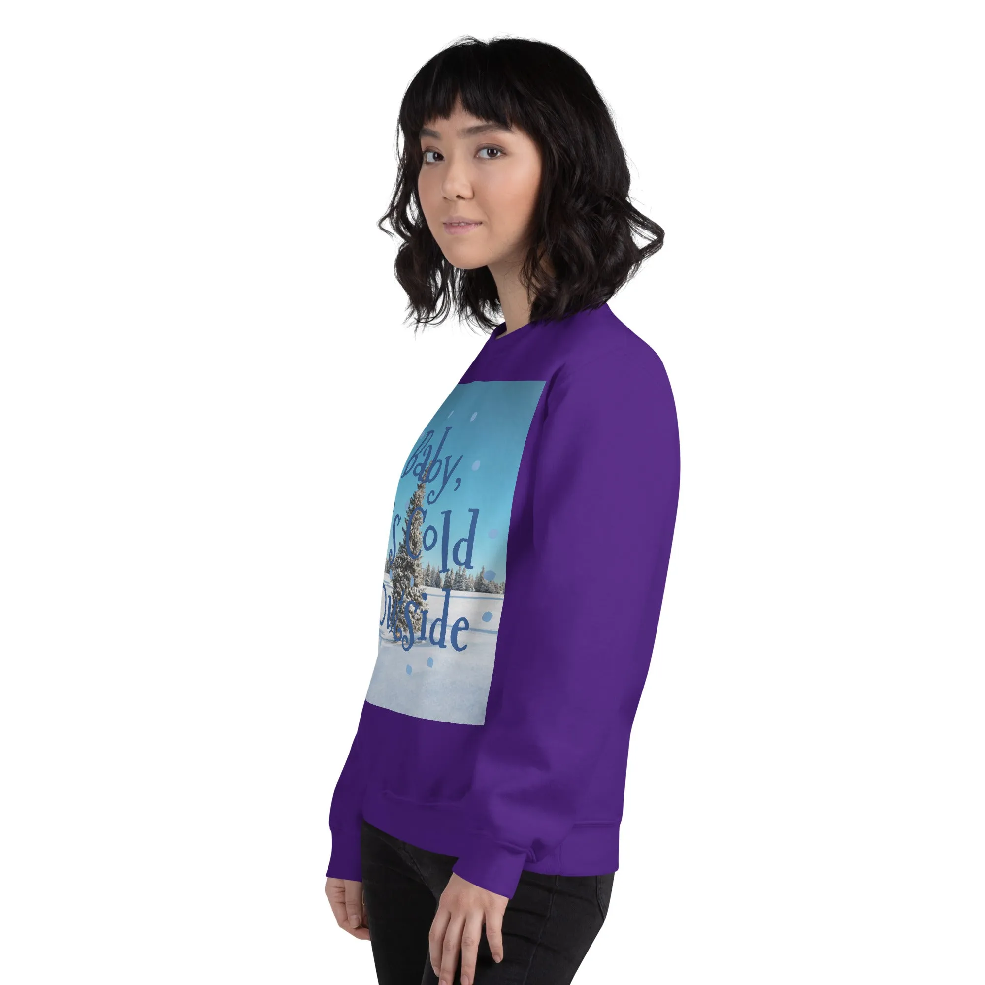 Baby It's Cold Outside Christmas Sweatshirt (Glamourange Christmas Sweatshirt Womens)
