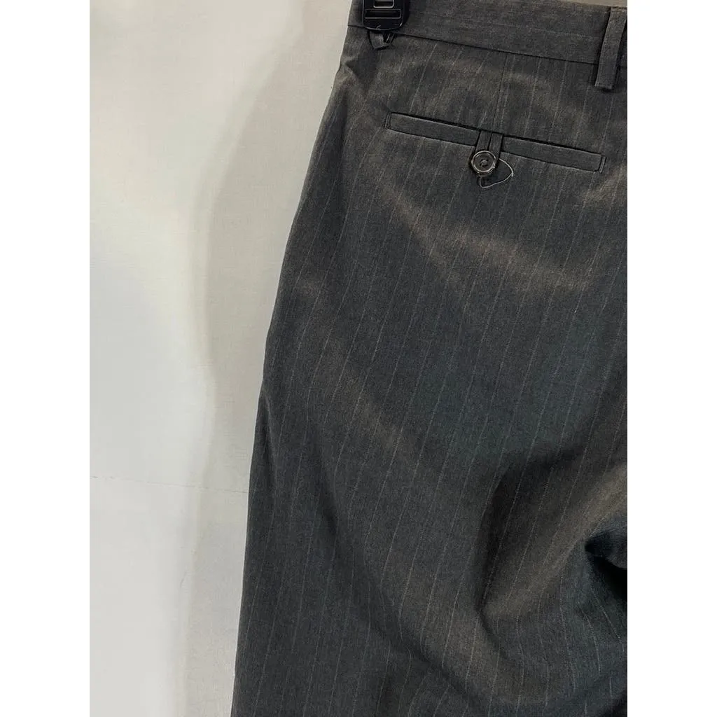 BANANA REPUBLIC Men's Dark Charcoal Pinstripe Tailored-Fit Dress Pants SZ 33X30