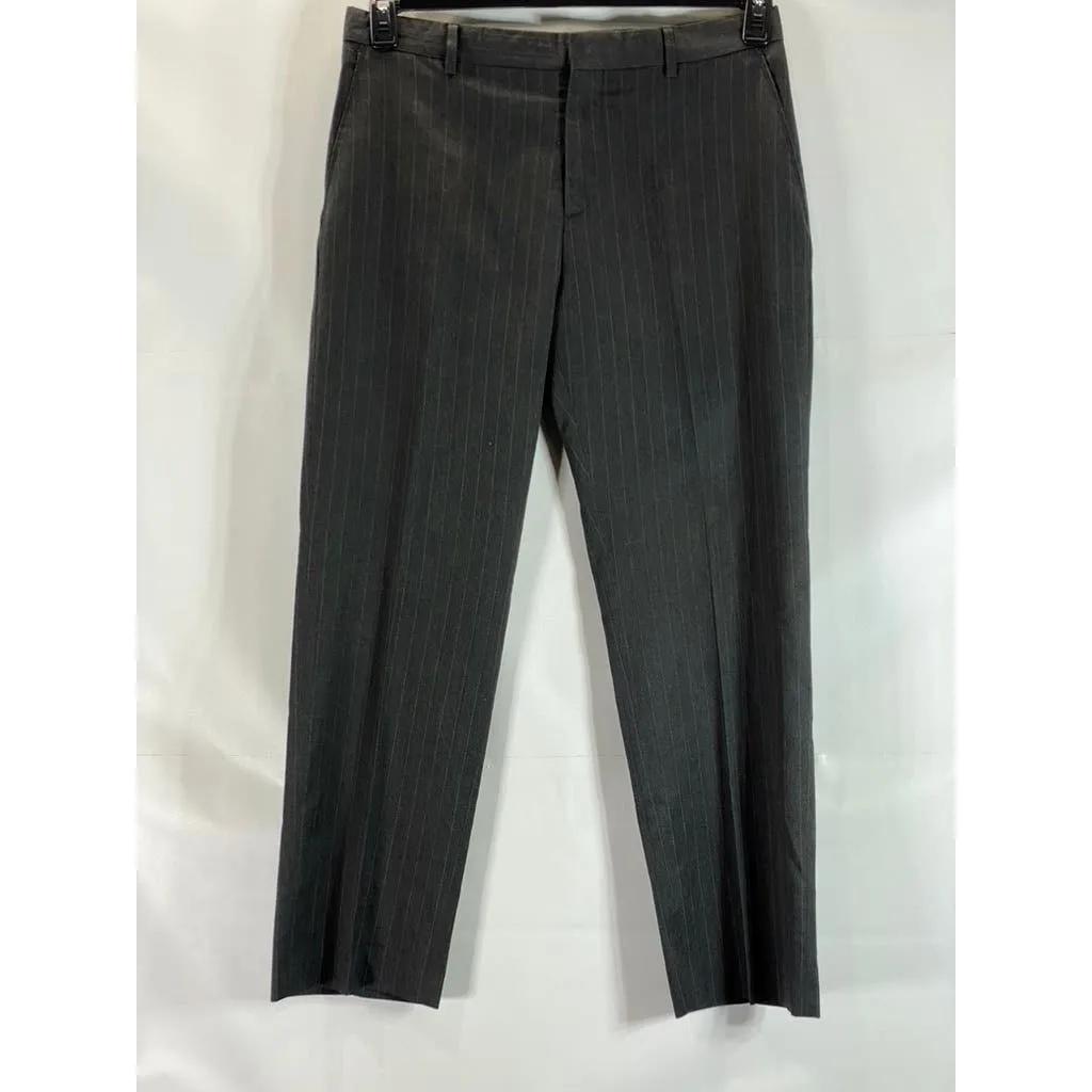 BANANA REPUBLIC Men's Dark Charcoal Pinstripe Tailored-Fit Dress Pants SZ 33X30