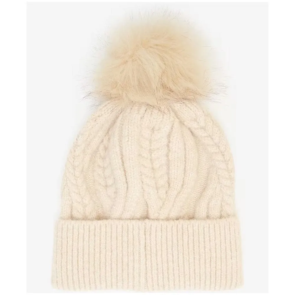 Barbour Elsdon Beanie Hat In Eggshell