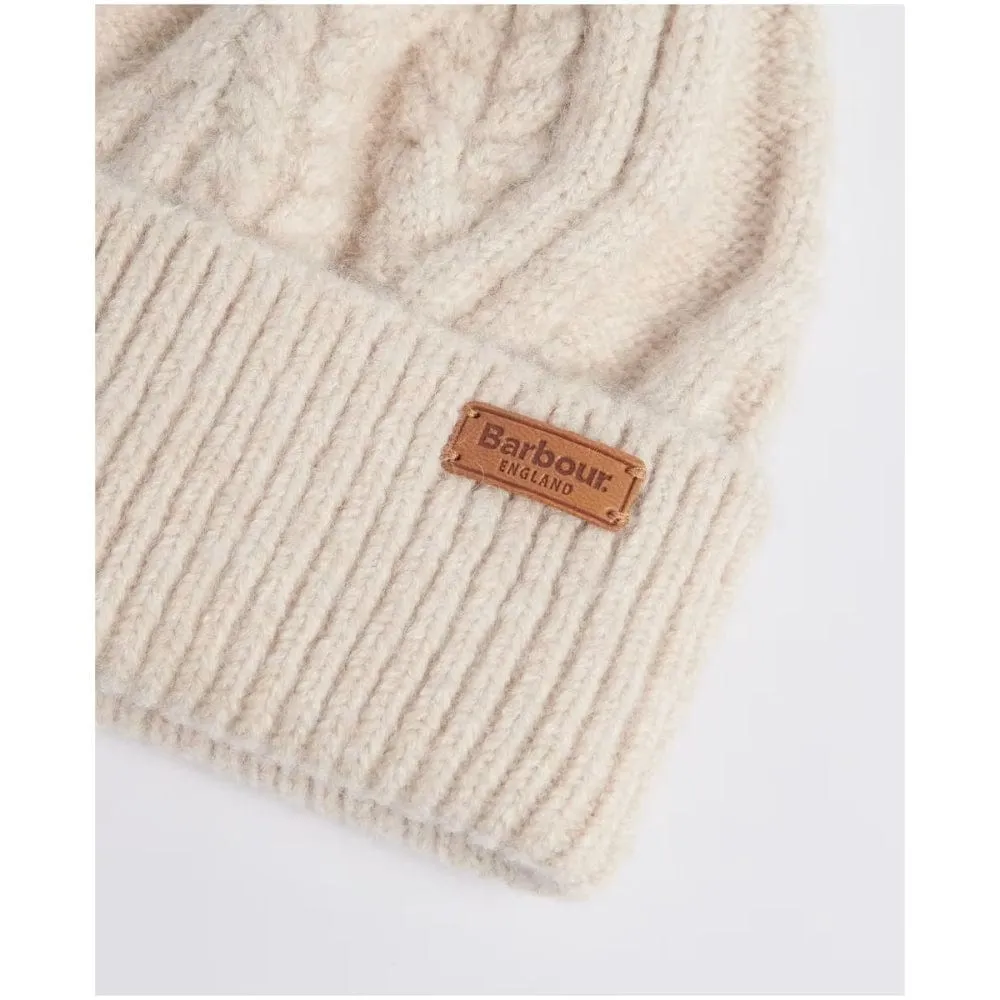 Barbour Elsdon Beanie Hat In Eggshell