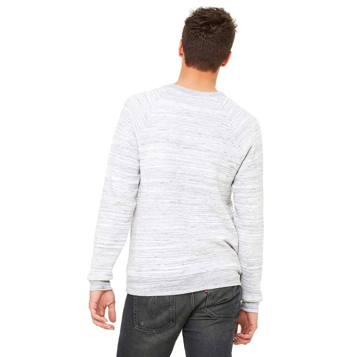 Bella   Canvas Unisex Light Grey Marble Sponge Fleece Crew Neck Sweatshirt