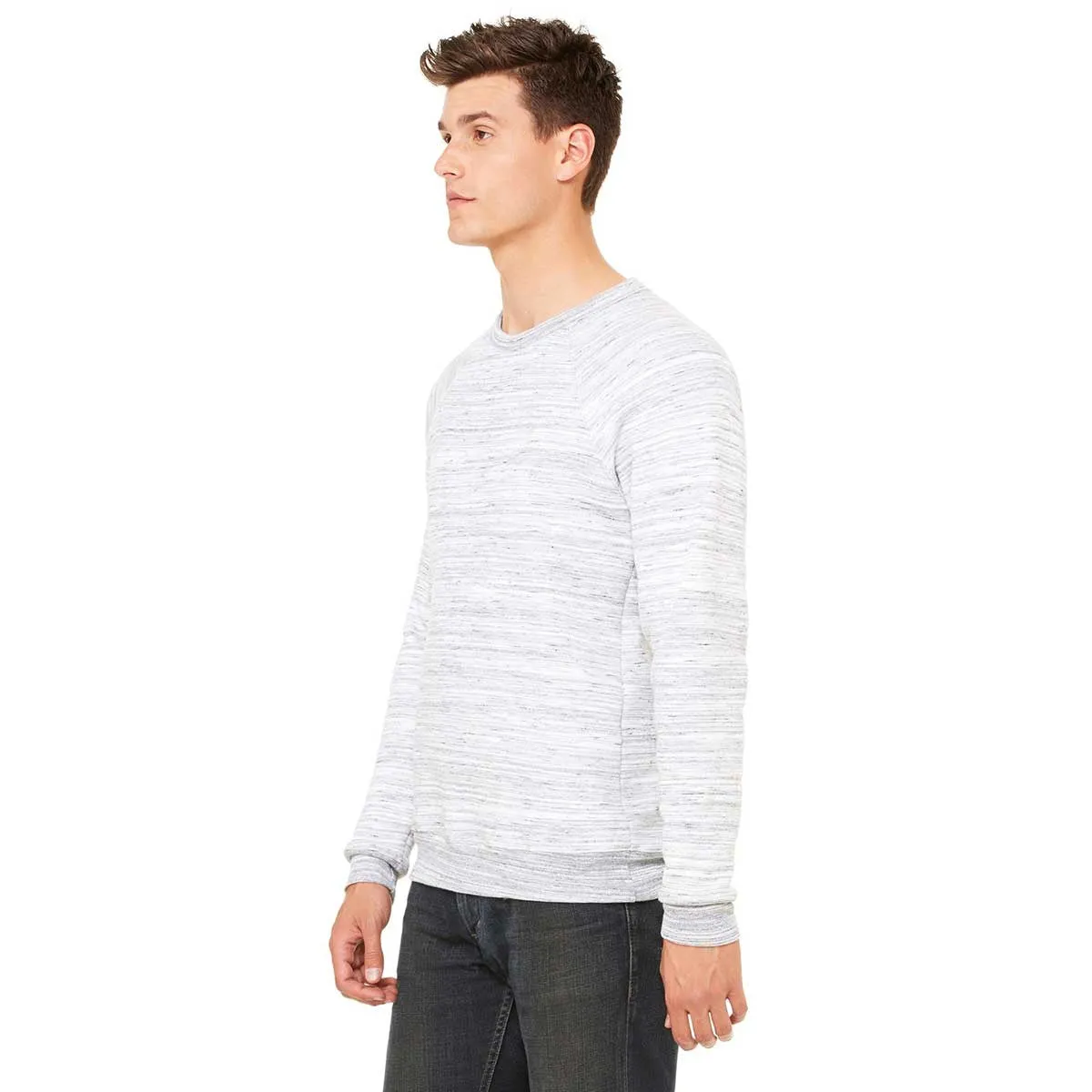 Bella   Canvas Unisex Light Grey Marble Sponge Fleece Crew Neck Sweatshirt