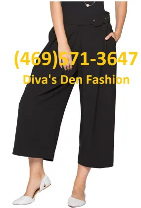 Belted Wide Leg Pants