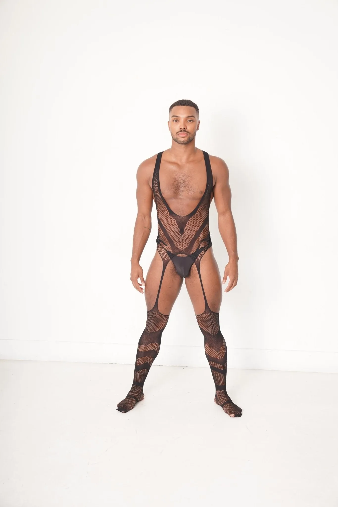 Black V Mesh Nightwear
