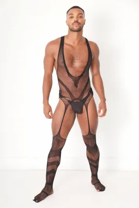 Black V Mesh Nightwear