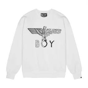 BOY EAGLE CONCEALED SWEATSHIRT - WHITE