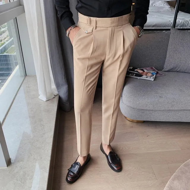 British Style Casual Slim Fit Men Dress Pants