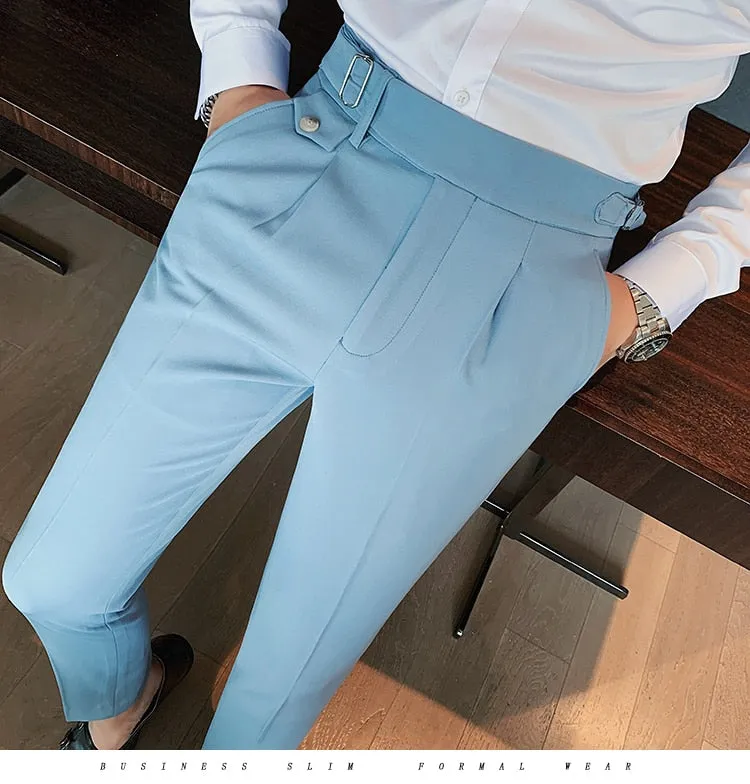 British Style Casual Slim Fit Men Dress Pants
