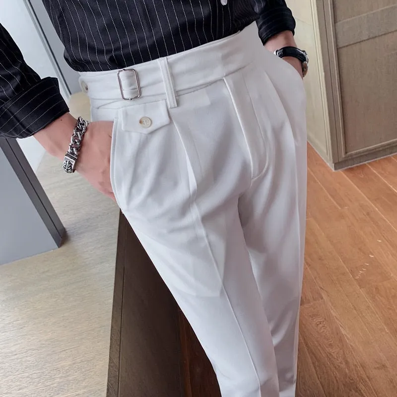 British Style Casual Slim Fit Men Dress Pants