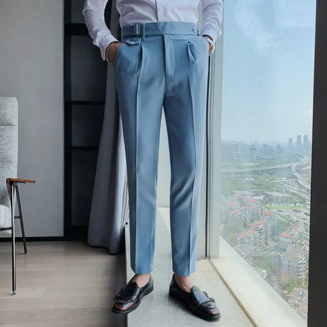British Style Casual Slim Fit Men Dress Pants