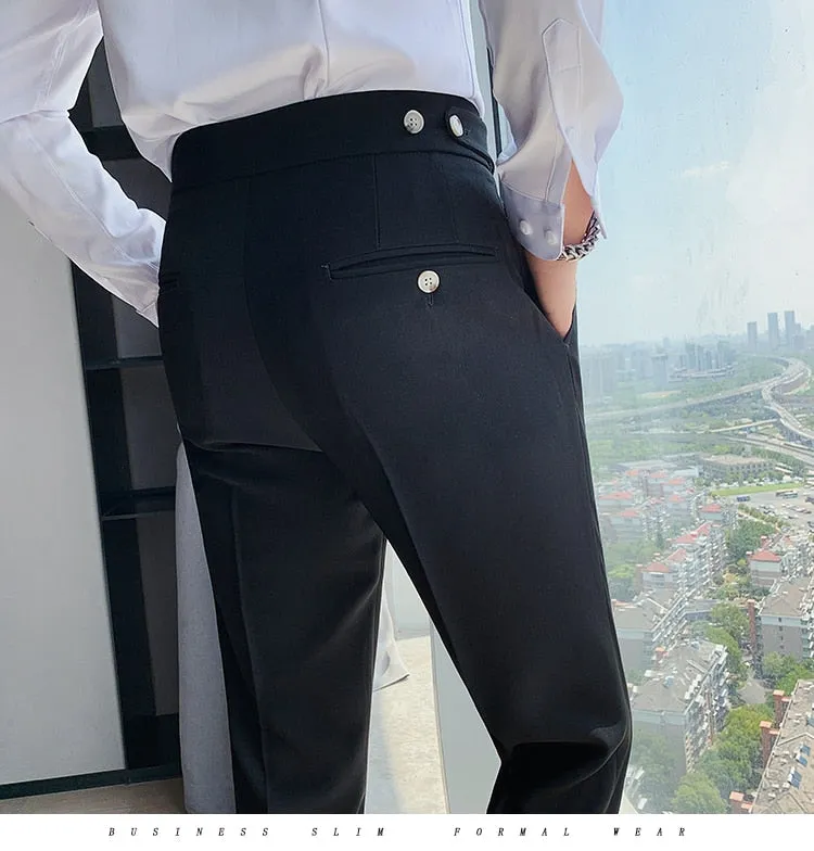 British Style Casual Slim Fit Men Dress Pants