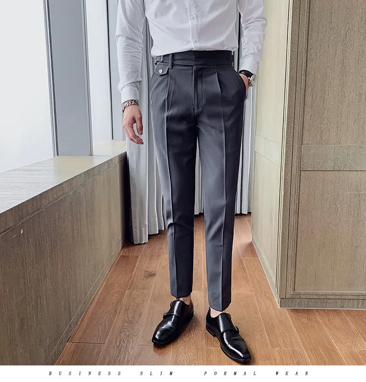 British Style Casual Slim Fit Men Dress Pants