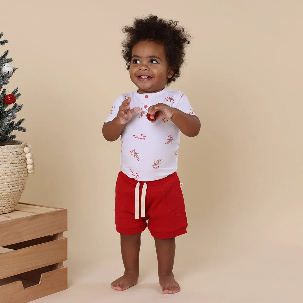 Candy Cane Short Sleeve Organic Bodysuit