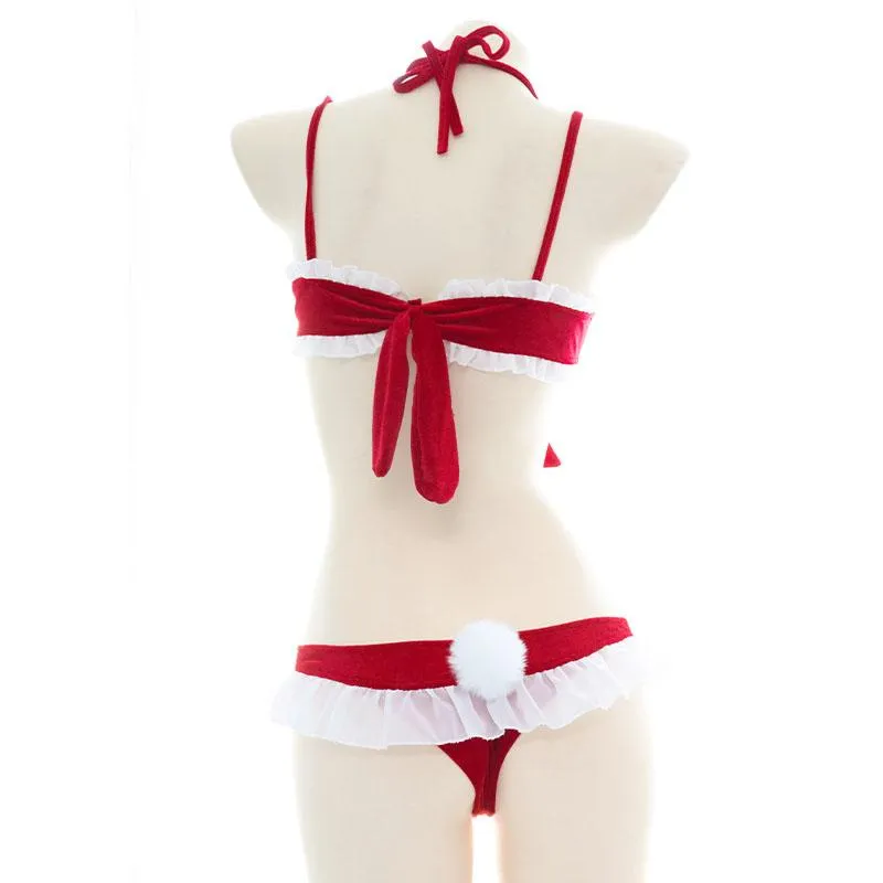 Christmas Bow Bell Bodysuit Lingerie SD00183